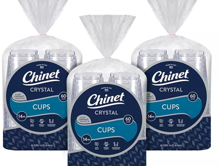 Chinet Cut Crystal 14 oz. Cup (3 sets of 60 ct., total of 180 cups) Hot on Sale