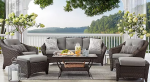 Member s Mark Toronto 6-Piece Patio Deep Seating Set with Sunbrella Fabric - Gray Cheap