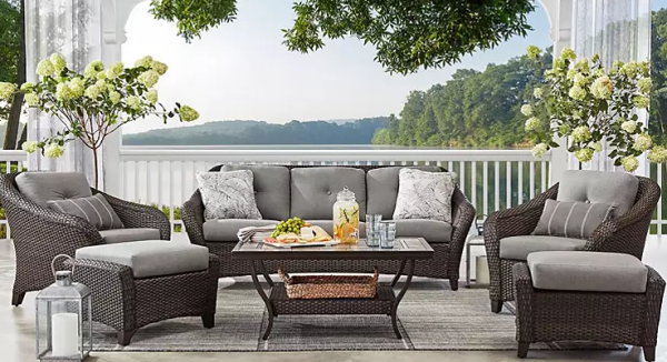 Member s Mark Toronto 6-Piece Patio Deep Seating Set with Sunbrella Fabric - Gray Cheap