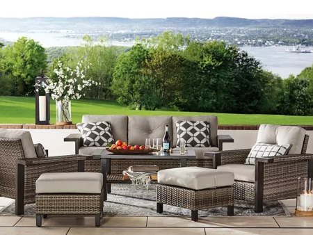 Member s Mark Manchester 6-Piece Patio Deep Seating Set with Sunbrella Fabric Hot on Sale