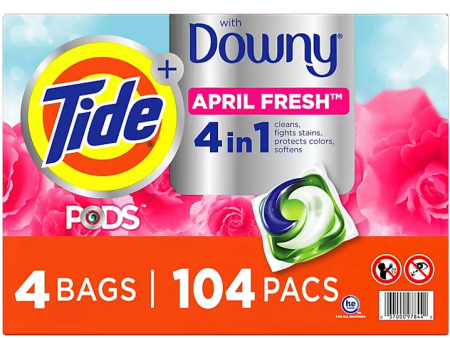 Tide PODS with a Touch of Downy, Liquid Laundry Detergent Pacs, April Fresh (104 ct) on Sale