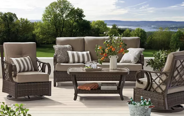 Member s Mark Napa 4-Piece Deep Seating Set with Sunbrella Fabrics For Sale