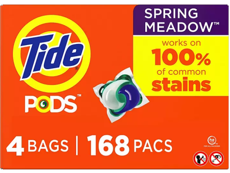 Tide PODS Liquid Laundry Detergent Pacs, Spring Meadow (168 ct.) Sale