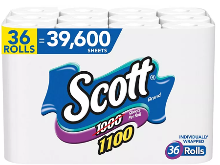 Scott 1100 1-Ply Toilet Paper (1100 sheets roll, 36 rolls) Cheap