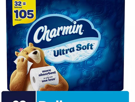 Charmin Ultra Soft Toilet Paper Super Plus Rolls (201 sheets roll, 32 rolls) Discount