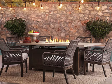 Member s Mark Bridgewater 7-Piece Dining Set with Fire For Discount