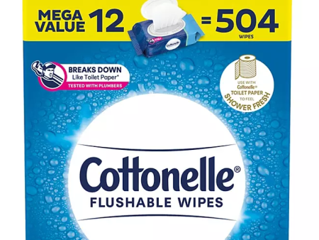 Cottonelle Fresh Care Flushable Wet Wipes, 12 Flip Top Packs (42 wipes pk., 12 pk.) Supply