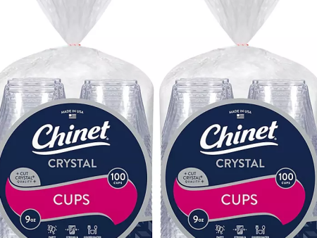 Chinet Cut Crystal Cups, 9 oz. (100 cups pk., 2 pk.) Supply