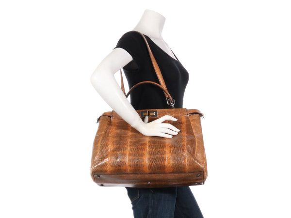 Fendi Large Brown Snakeskin Peekaboo Supply