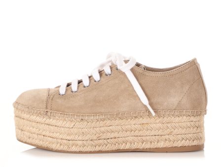 Miu Miu Deserto Suede Espadrille Platform Sneakers For Discount