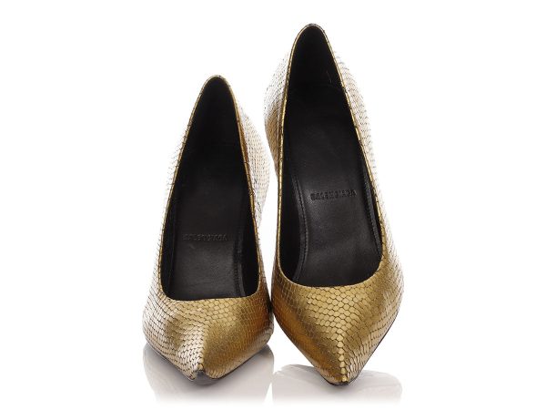 Balenciaga Python Effect Essex Pointy Toe Pumps Online Hot Sale