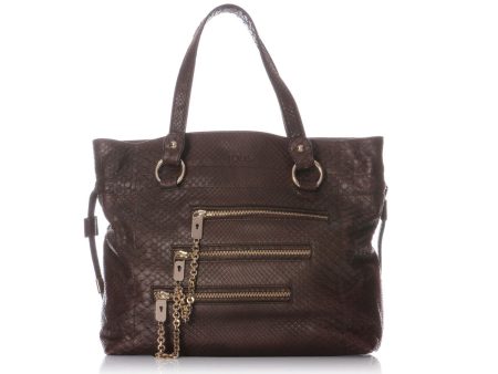 Tod s Brown Snakeskin Tote Online now