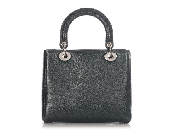 Dior Medium Dark Green Deerskin Floral Lady Dior For Cheap