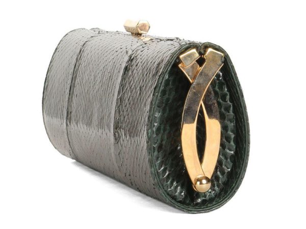 Jimmy Choo Green Python Clutch For Cheap