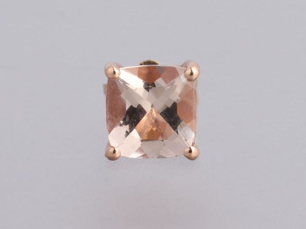 14K Rose Gold Morganite Stud Pierced Earrings on Sale