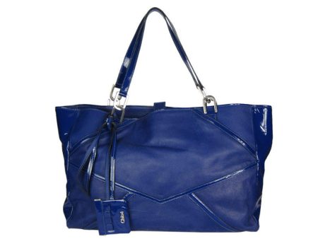 Chloé  Blue Oversized Leather Tote Fashion