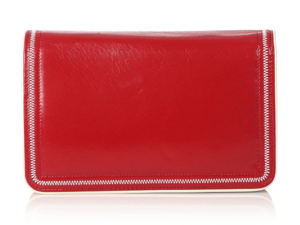 Chanel Red Distressed Leather Wallet on a Chain WOC For Cheap