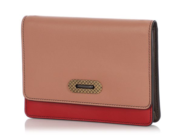 Bottega Veneta Color Block Wallet On Chain Hot on Sale