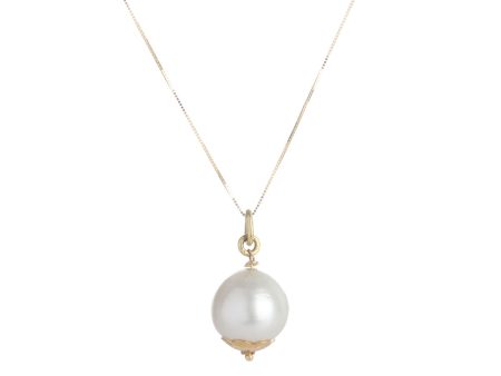 14K Yellow Gold 15mm South Sea Pearl Pendant Necklace Online