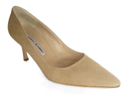 Manolo Blahnik Beige Pony Hair Pumps Cheap