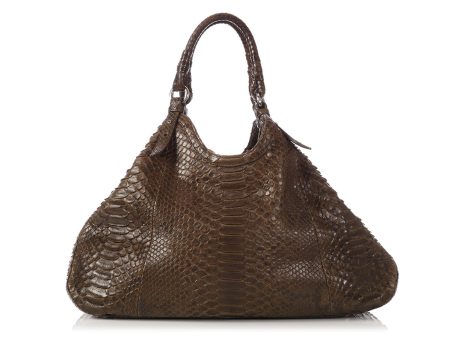 Cole Haan Olive Python Genevieve Triangle Tote For Cheap