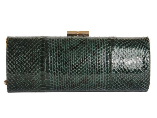 Jimmy Choo Green Python Clutch For Cheap