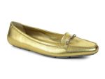 Prada Gold Leather Loafers Discount