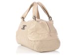 Chanel Extra Large Cream Crinkled Calfskin Bowler Online Sale