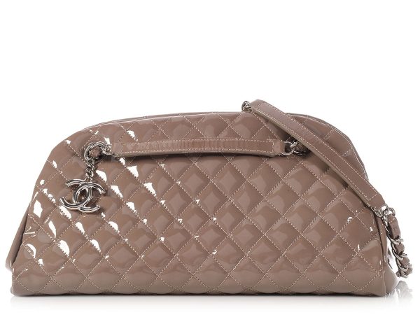 Chanel Medium Taupe Just Mademoiselle Bowling Bag For Discount