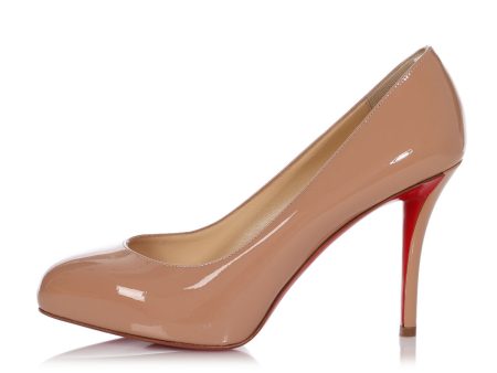 Christian Louboutin Nude Patent Argotik 100 Pumps For Cheap