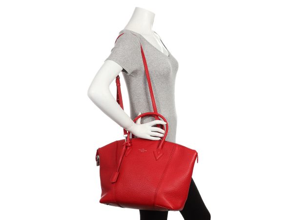 Louis Vuitton Red Veau Cachemire Lockit MM Online Hot Sale