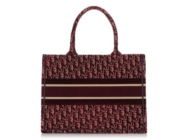 Dior Burgundy Oblique Book Tote Online Sale