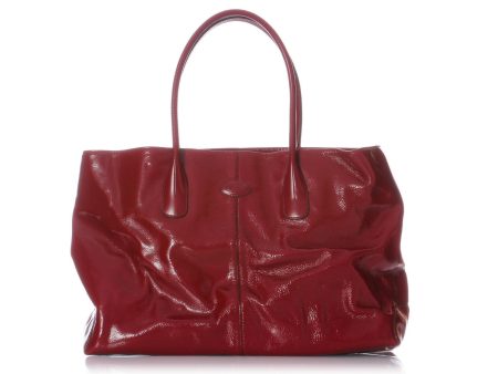 Tod s Large Red Patent D Shopper For Discount