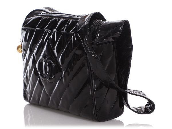 Chanel Vintage Black Patent Crossbody Bag Sale