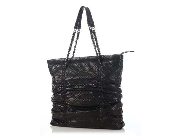 Chanel Black Quilted Lambskin Sharpei Shopping Tote Online Hot Sale