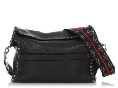 Valentino Black Rolling Rockstud Messenger Discount