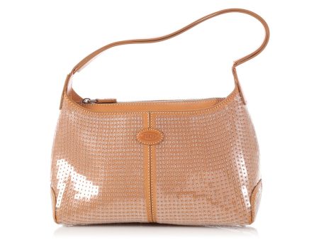 Tod s Small Tan Sequined Shoulder Bag Online Hot Sale