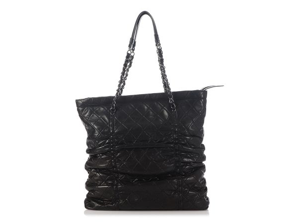 Chanel Black Quilted Lambskin Sharpei Shopping Tote Online Hot Sale