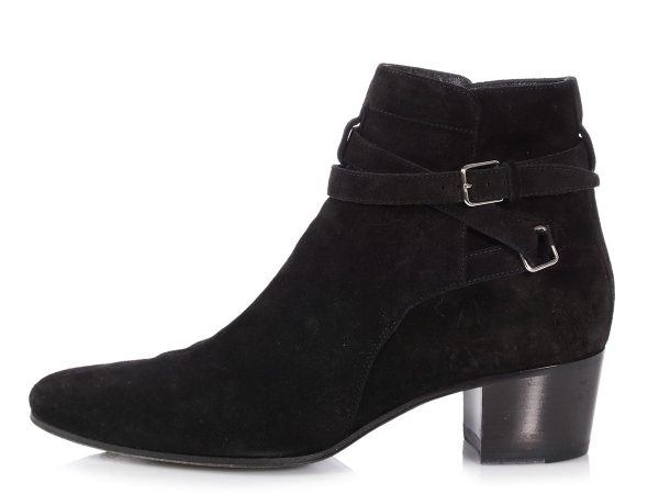 Saint Laurent Black Suede Blake Jodhpur Ankle Boots For Sale