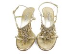 Oscar de la Renta Gold Crystal Sandals Online Hot Sale