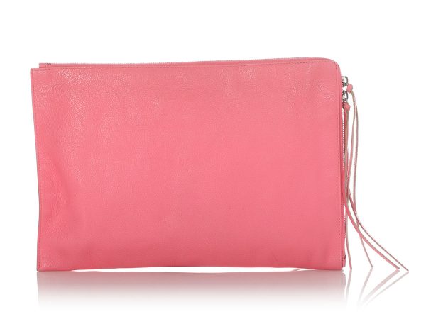 Balenciaga Large Pink Classic Zip Pouch Fashion