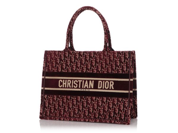 Dior Burgundy Oblique Book Tote Online Sale