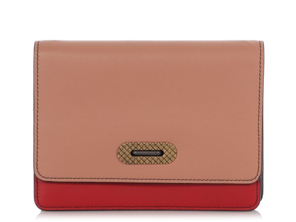 Bottega Veneta Color Block Wallet On Chain Hot on Sale