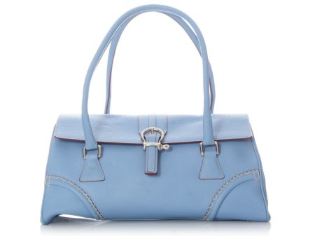 Burberry Light Blue Satchel Hot on Sale