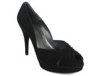 Stuart Weitzman Black Suede Peep Toes For Discount