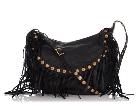 Valentino Black Half Moon Fringe Hobo Online