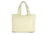 Marc Jacobs Cream Quilted Patent Tote Supply