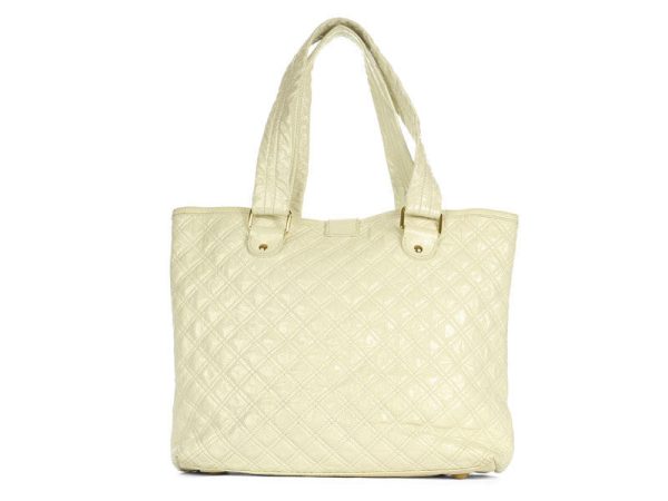 Marc Jacobs Cream Quilted Patent Tote Supply