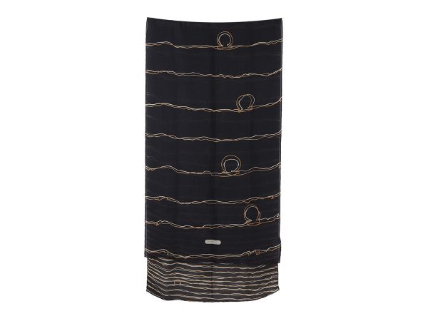 Ferragamo Black Striped Silk Scarf Online