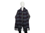 Burberry Navy and Red Wool Stole Cheap